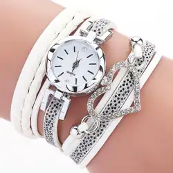 Для женщин часы модные круглые часы любовь алмаз Pu ремень круг многоцветные ювелирные изделия интимные аксессуары женские часы