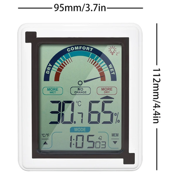 ЖК цифровой большой экран пресс термометр гигрометр электронный измеритель температуры и влажности Метеостанция Крытый Открытый Clo