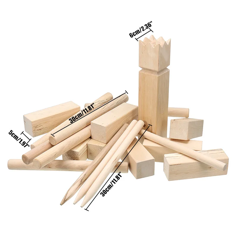 في الهواء الطلق 21 PCS لعبة Kubb مجموعة البتولا خشبية الأسرة حديقة الحديقة لعبة لعبة البولينج كتلة متعة الشطرنج بولس التخييم لعبة الرياضة حزب