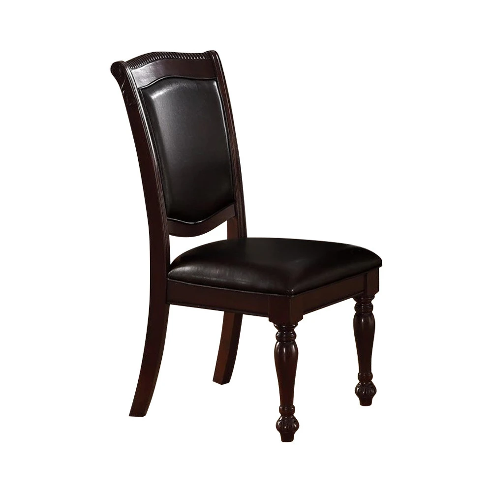 Set Of 2 Rubber Wood Traditional Dining Chair Dark Brown And Black | Мебель
