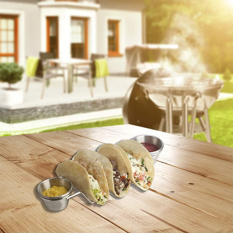 Подставка из нержавеющей стали Taco держатель эксклюзивный лоток с 2 съемными