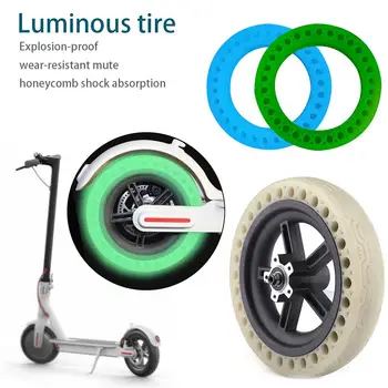

New Fluorescent Tire Solid Wheels For Electric Scooter Shock Absorption Scooter Accessories For Xiaomi M365