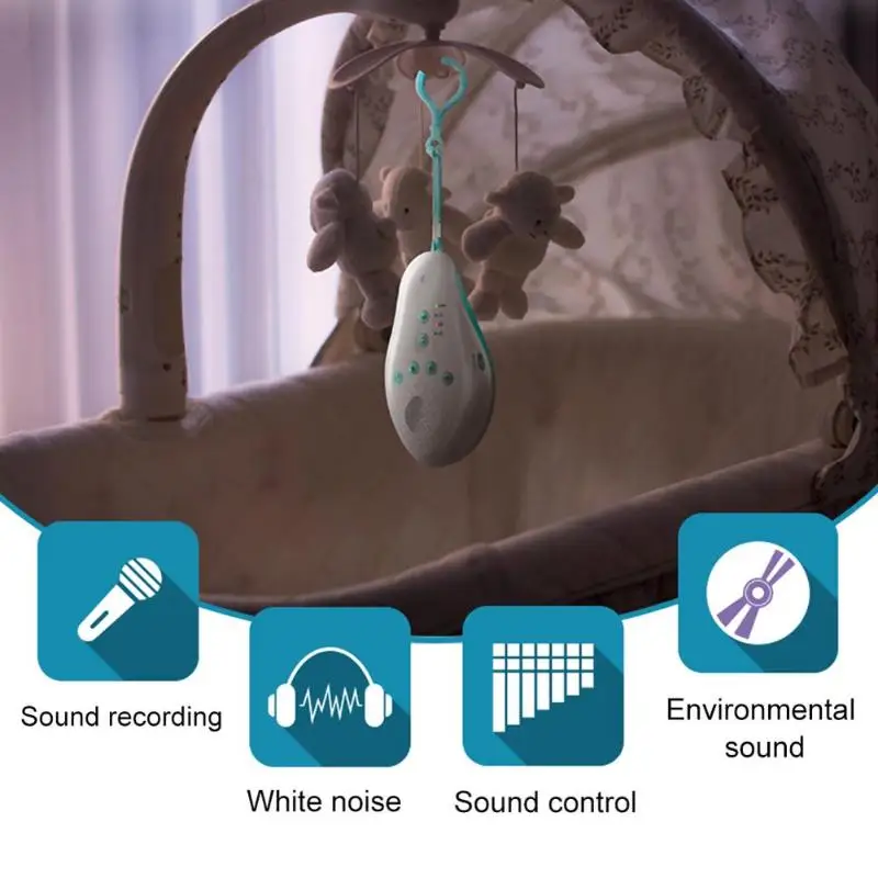 Белая шумовая машина для детского сна успокаивает музыку звук Запись сенсор таймер Запись голоса сенсор музыкальный таймер