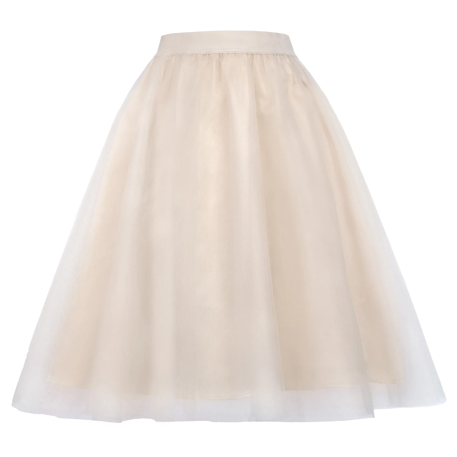 Для женщин Дамская мода юбка 4 слоев фатина сетки с эластичной резинкой на талии юбка-трапеция