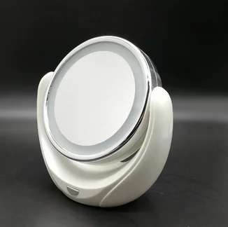 데스크탑 LED 양면 무선 메이크업 거울 20 개, 360 도 회전 아름다운 얼굴 조명 거울