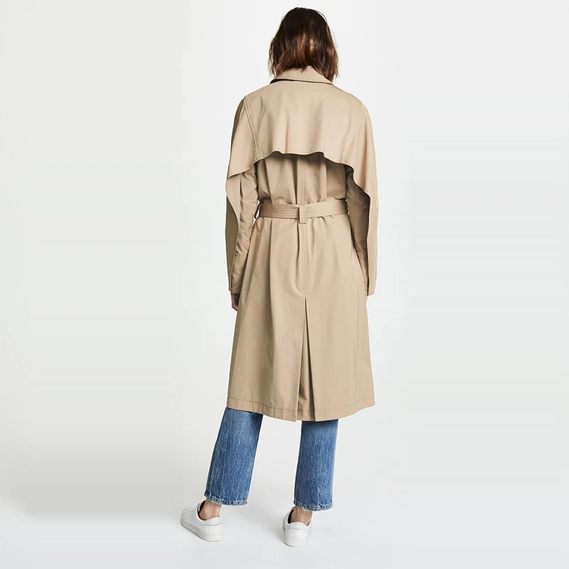 Élégante Plus Kaki Complexe Robe Doublure Contraste Streetwear Tranchée Grand Kissmilk Simple Manteau Automne Pardessus Coupe vent La Ceinture Taille UqXxwf