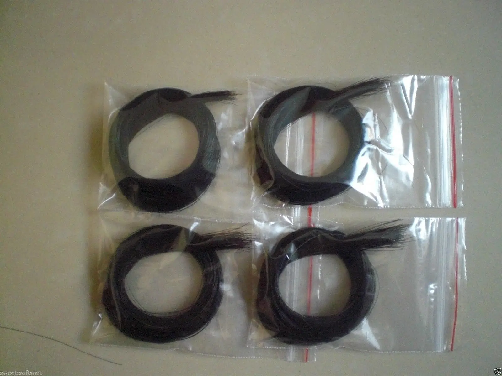 

4 Hanks High Quality Black Violin Bow Hair, 7 Grams Each Hank In 32 Inches