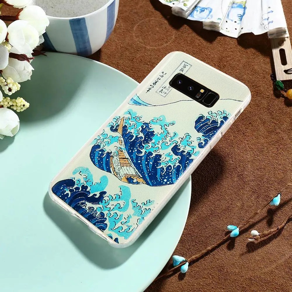 CASEIER Vintage Phone Case For Samsung Galaxy S6 S7 Edge S8 Plus Note 8 Cases Soft TPU Ultra-thin Japanese Style Cover Shell |