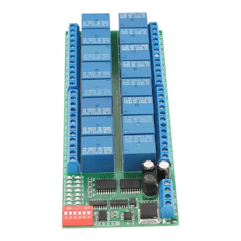 Rs485 16 Channel Relay Module Rtu Relay Board Plc Controller Serial