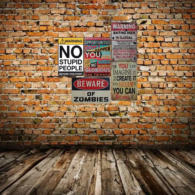

Retro Style Iron Sign Painting Warnings Decorative Signs Plaque Vintage Metal Tin Sign Poster for Decor Office Bar Coffee Shop