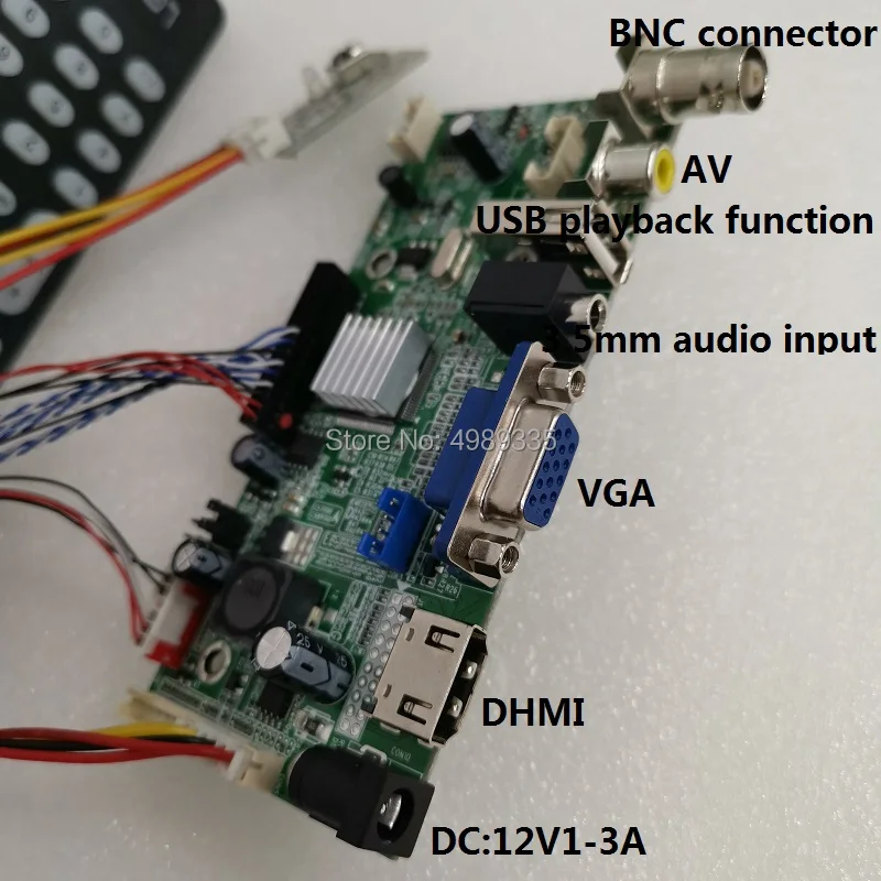 V59 Universal LCD Driver Board HDMI VGA AV BGC Signal Input Home Monitoring Vehicle Environment Applicable Remote Control