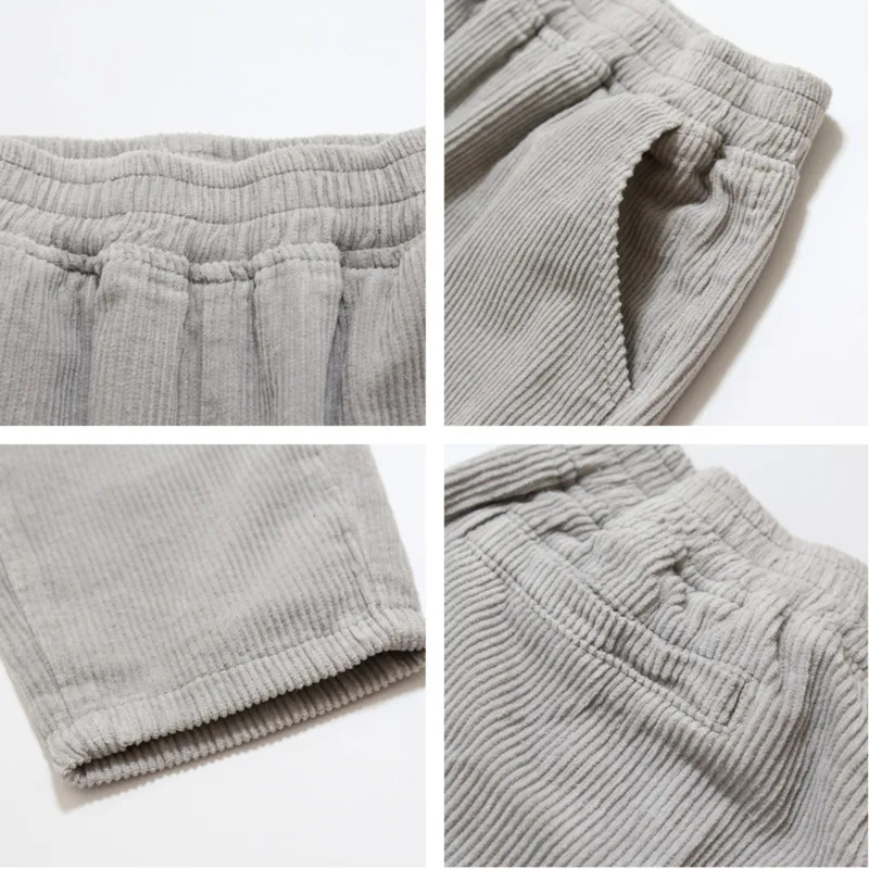 Fashion Men's Autumn And Winter New Corduroy Casual Pants M-XXL Temperament Loose Solid Color Youth Personality Large Size Wild