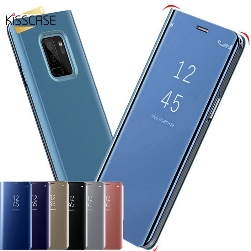Smart View Mirror Leather Flip Stand Case Cover for Samsung S10 S9 S8 plus Note 9 8 J5 J7 J8 A5 A6 A7 A8 A9 2017 2018 | Мобильные