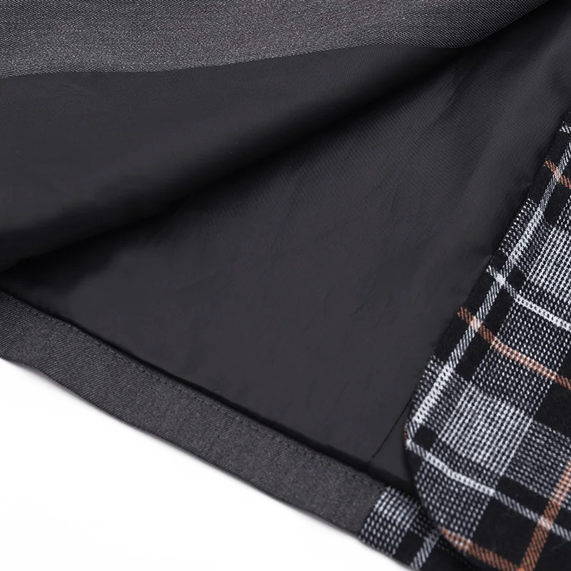 Nouveau Lâche Fendue De Commune Printemps Hiver Côté À Shown Manches As Marée Longues Manteau Noir Jo560 Plaid Revers 2019 Mode Veste Ample Femmes eam A5qz4O