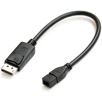 

DP DisplayPort Male to Mini DP DisplayPort Female Adapter for Displays HDTV Monitor Left angled Straight Black
