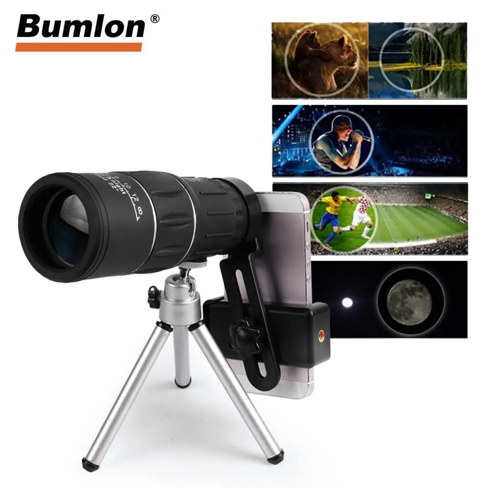

16X52 Monocular Telescope Dual Focusing Adjustment 10X nondamaged prism Monocular For Outdoor Hunting Bird Watching RL38-0007