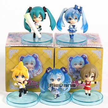 

Hatsune Miku Snow Miku Kagamine Ren Meiko PVC Figures Toys Pendants 5pcs/set