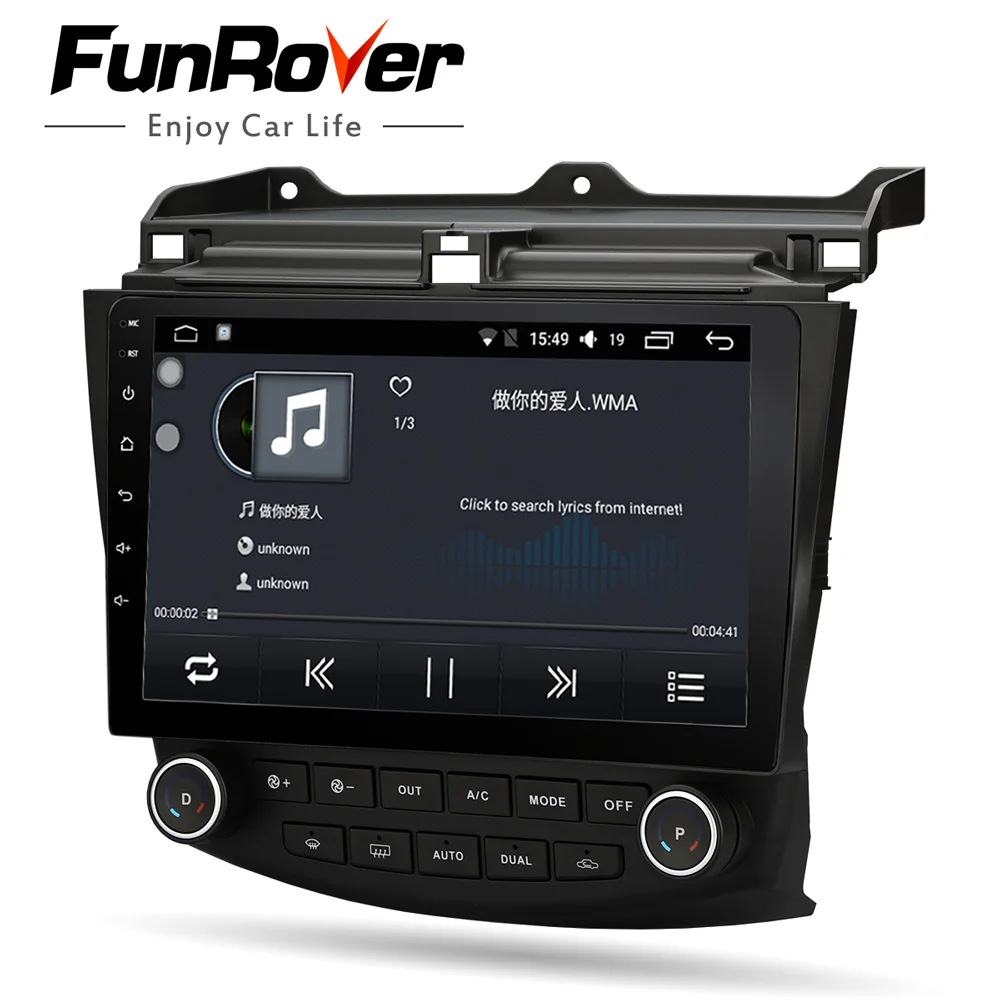 Funrover auto Radio Multimedia Android 8,0 para Honda Accord 7 2003-2007 coche dvd estéreo de audio player navegación gps wifi RDS 2din