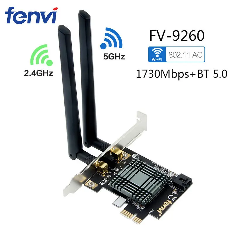 Беспроводной адаптер Fenvi AC Pci Express Wifi с двухдиапазонным процессором Intel 9260 1730