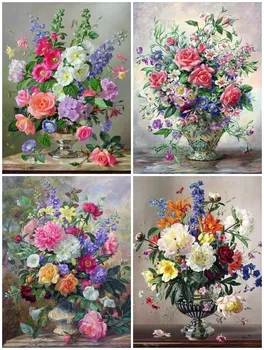 

EverShine Full Square Diamond Painting Flowers Picture Of Rhinestones Diamond Embroidery Sale Handicraft Art Mosaic Home Decor