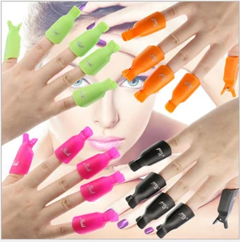 

10pcs/lot Plastic Nail Art Soak Off Cap Clip UV Gel Polish Remover Wrap Nail Tools Cleaner Soakers 200sets