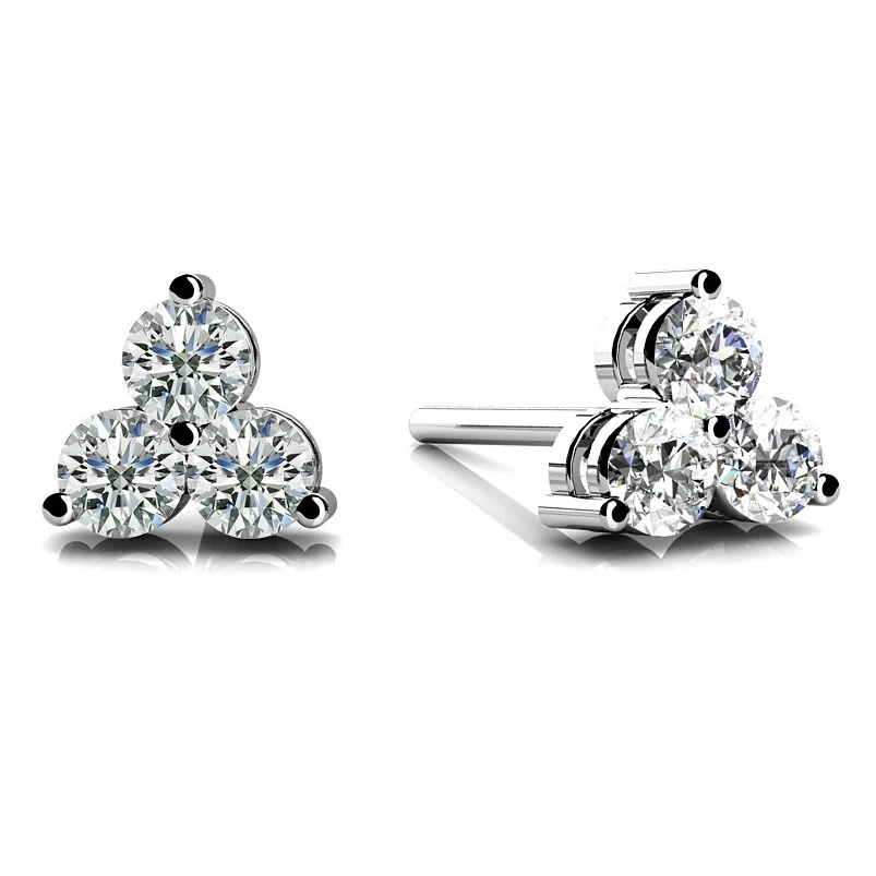 925 пробы серебро 0 63 ct D VVS1 круглой огранки Trillium шпильки серьги $90 | Украшения и
