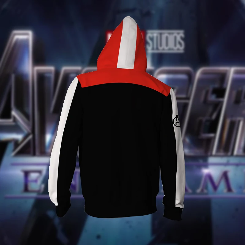 Movie Avengers Endgame Quantum Realm Sweatshirt Jacket Advanced Tech Hoodie Cosplay Costume Captain America Infinity Saga Hulk