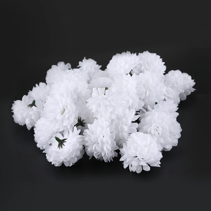 30pcs Daisy Artificial Fake flower Silk Spherical Heads Bulk Wedding Party Decor,White 30pcs Daisy Artificial Fake flower Silk Spherical Heads Bulk Wedding Party Decor,White