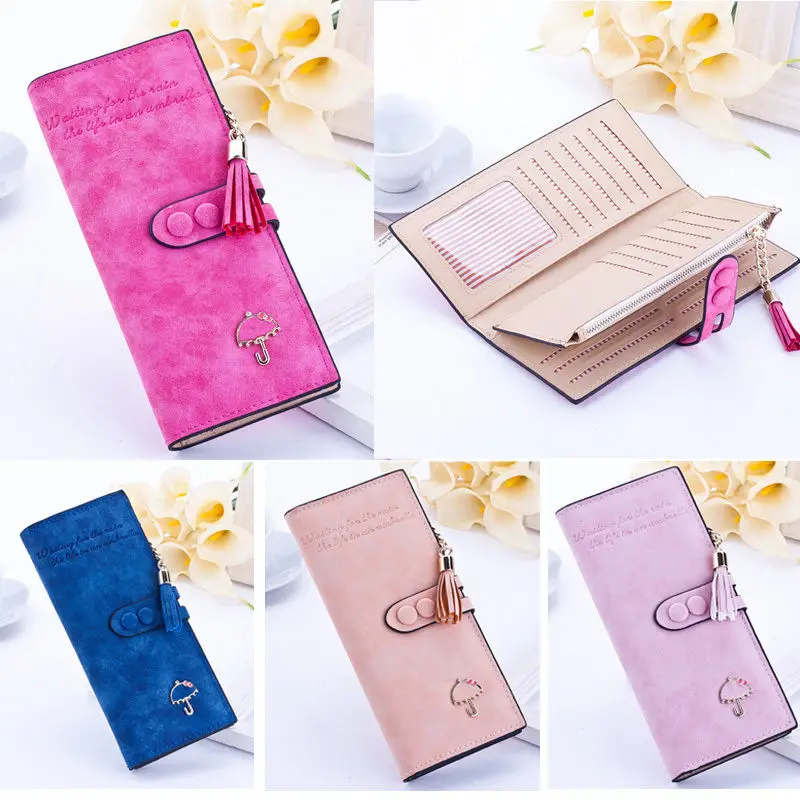 

Womens Lady Leather Wallet Long Zipper Up Clutch Checkbook Credit Card Holder Handbag Purse Wallet Women