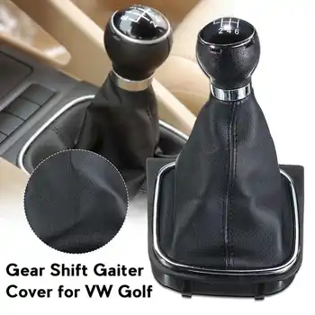 

6 Speed Car MT Gear Shift Knob Lever Shifter Leather Gaiter Boot Cover For VW Golf/Rabbit/Jetta MK5 MK6