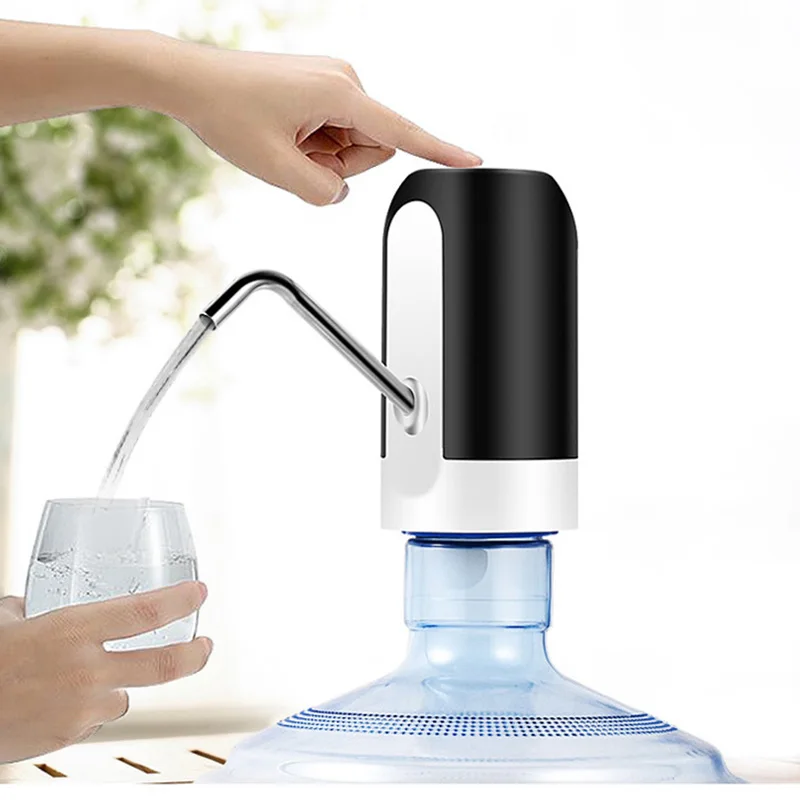 Electric Water Dispenser Portable Gallon Drinking Bottle Switch Smart Wireless Water Pump Water Treatment Appliances Black
