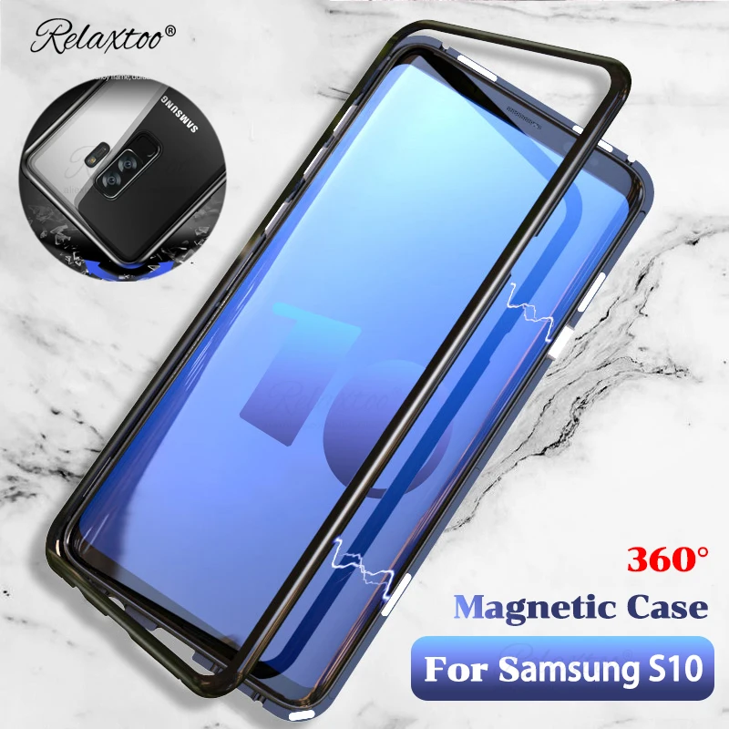 Магнитный чехол для samsung Galaxy s10 plus s10E стеклянная задняя крышка магнитная