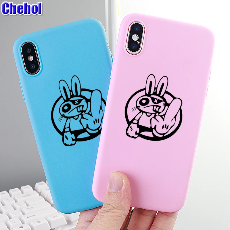 

Newmodel Phone Cases for iPhone 6 s 7 8 Plus X XS MAX XR Rabbit Funny Case Soft Silicone Fitted Mobile Phone Cover Accessories