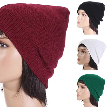 

Outdoor Knit Plain Simple Warm Winter Adjustable Cotton Beanies 1PC Men Comfortable Hat Soft Elastic 9 Colors Solid Women