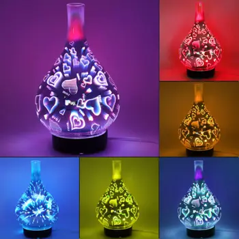 

3D Glass Firework Colorful LED Aromatherapy Essential Oil Diffuser Humidifier Liquid Air Fresheners Aromatherapy Purifier