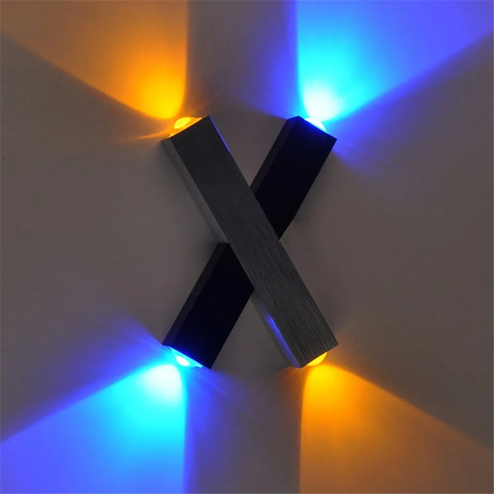 

Indoor 4W Led wall light Creative X-shape aluminum wall sconce AC85-265V Living room Stair lighting Home decorate Led wall lamp