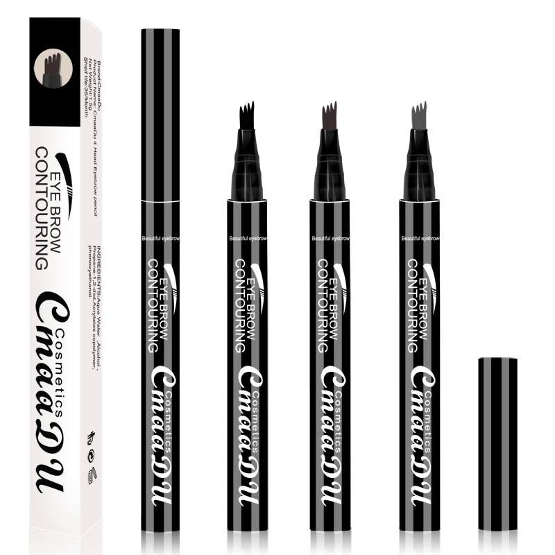 

CmaaDu Eyebrows 4 Fork Micro-carving Liquid Eyebrow Pencil Very Fine Waterproof Tint Eye Brow Tattoo Pen Eyebrow Enhancer