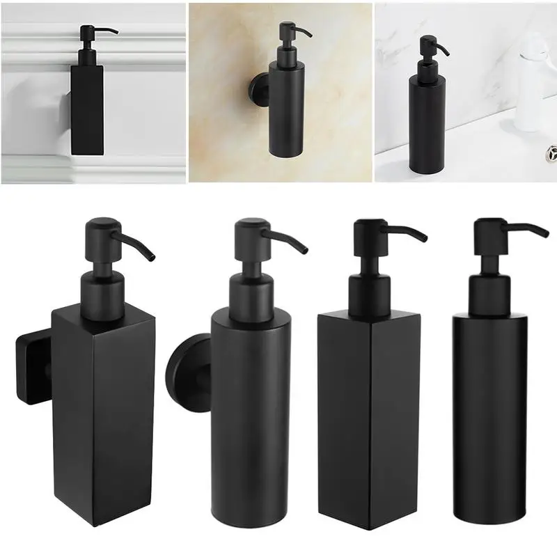 200 مللي الفولاذ المقاوم للصدأ الأسود موزع الصابون اليد قوارير الصابون الحمام السائل تخزين إمدادات المحمولة قوارير الصابون
