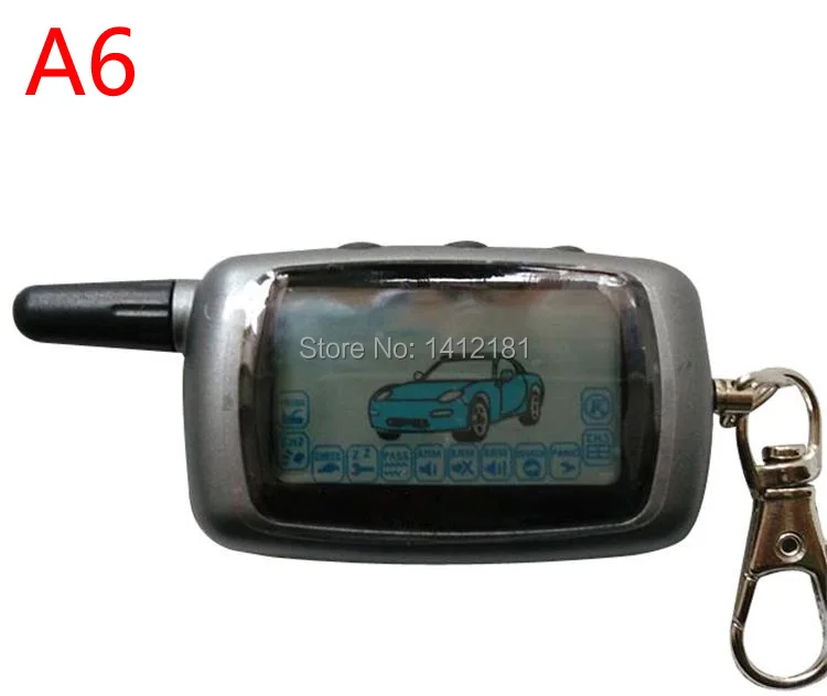 

A6 2-way LCD Remote Control Key Chain for Russian Version Vehicle Security Two way Car Alarm System Twage Starline A6 Keychain