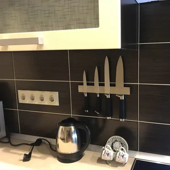 

Magnetic Self-adhesive 31cm Length Knife Holder Stainless Steel 304 Block Magnet Knife Holder Rack Stand For knives