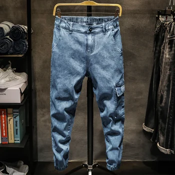

Spring New Jeans Men Slim Fashion Solid Color Casual Denim Pants Man Streetwear Hip Hop Cowboy Trousers Male Clothes M-5XL