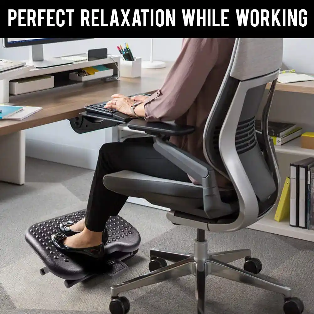 Adjustable Tilting Footrest Under Desk Ergonomic Massager