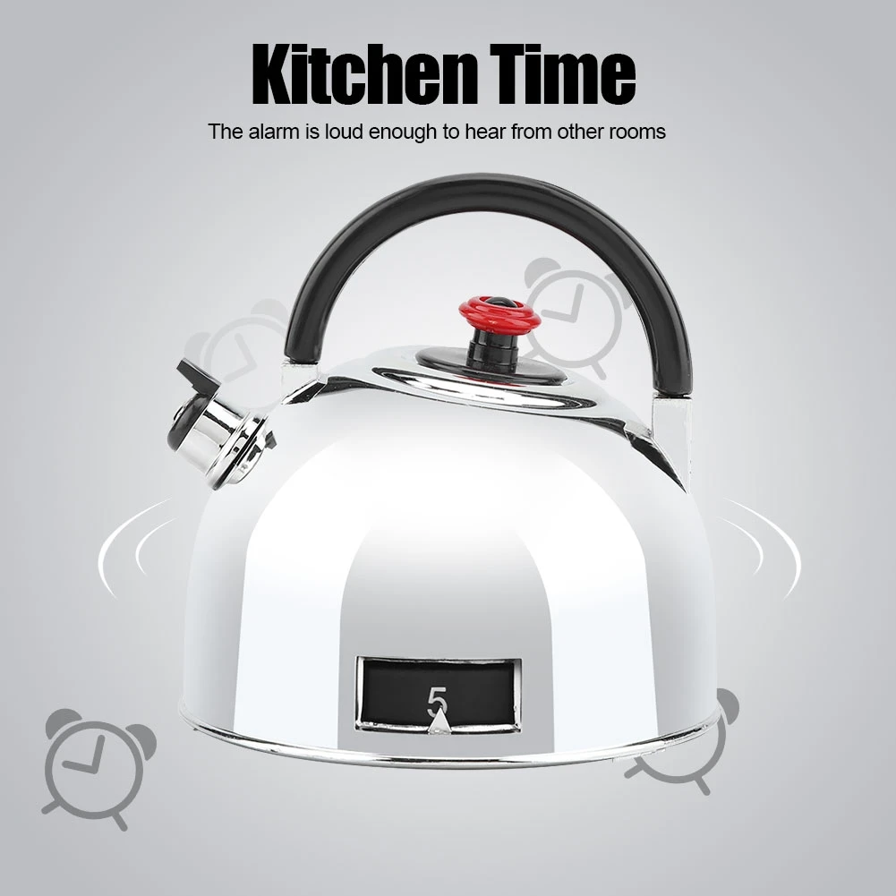 Чайник в форме 60 минут кухонный таймер Премиум из нержавеющей стали механический Заводной таймер напоминание о времени