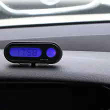 2 в 1 Multi-function lcd экран автомобильные цифровые часы светодиодный подсветка авто часы Автомобильный термометр гигрометр часы с орнаментом