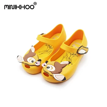 

Mini Melissa Original Brand 2019 New Deer Bambi Girls Jelly Sandals Non-slip Sandal Beach Mini Melissa Toddler Shoes 15cm-18cm