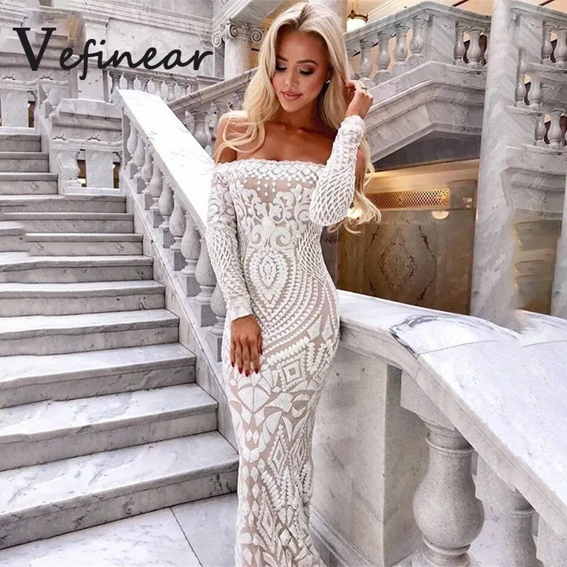 

Elegant Sequin Long Maxi Dress Women Evening Summer Party Dress Club Long Sleeve Backless Mesh Long Dress Sexy Ladies Vestidos