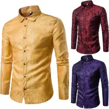 Мужские рубашки Slim Fit рубашки с принтом модные формальные Роскошные Формальные повседневные дизайнерские хлопковые рубашки с длинным рукавом