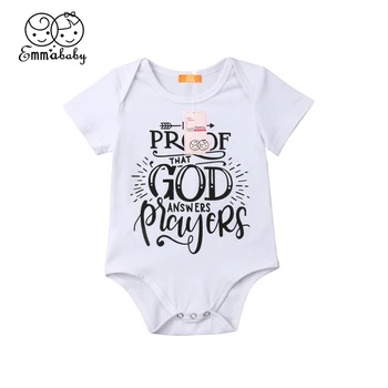 

2019 Brand New Summer Newborn Baby Girl Boy Romper Letter Printed Romper Short Sleeve Jumpsuit Clothes Outfits