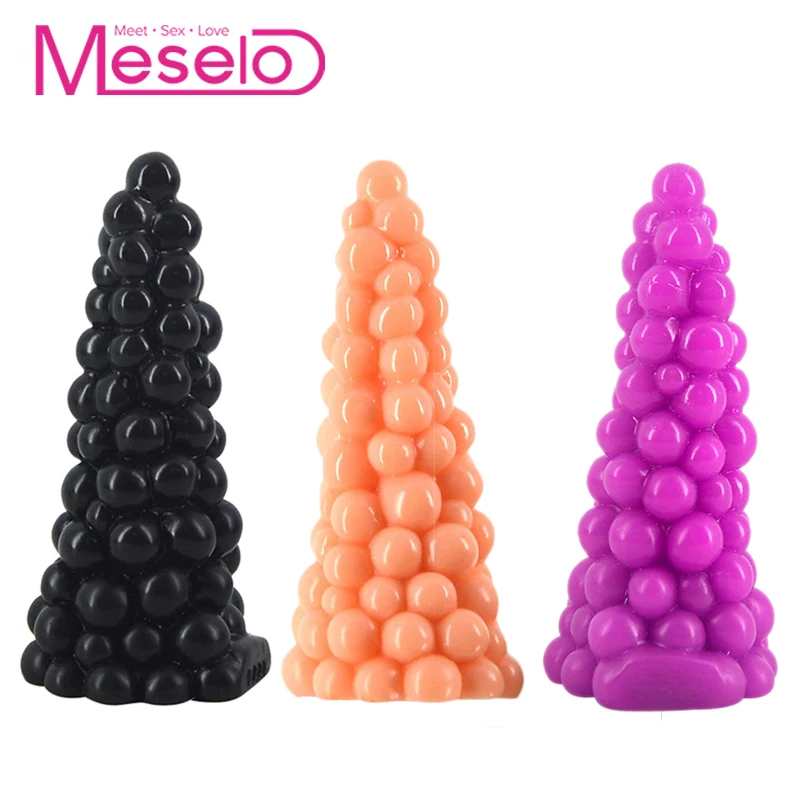 Meselo Grape Shape Beads Anal Plug Big Butt Plug Anal Sex Toys For Men Woman Masturbator