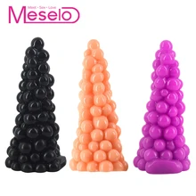 Meselo Grape Shape Beads Anal Plug Big Butt Plug Anal Sex Toys For Men Woman Masturbator